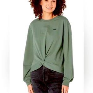 VANS WOMEN'S VISTA KNOTTY LONG SLEEVE T-SHIRT DUCK GREEN